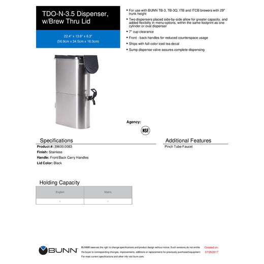Spec Sheet