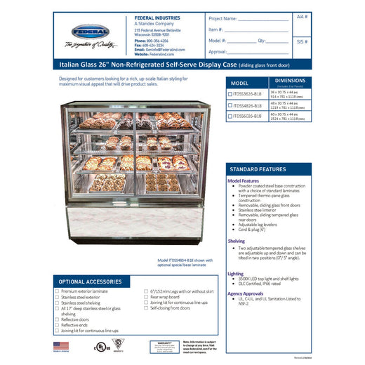 ITDSS6026-B18 Spec Sheet