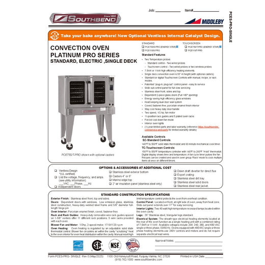 Product Family Spec Sheet