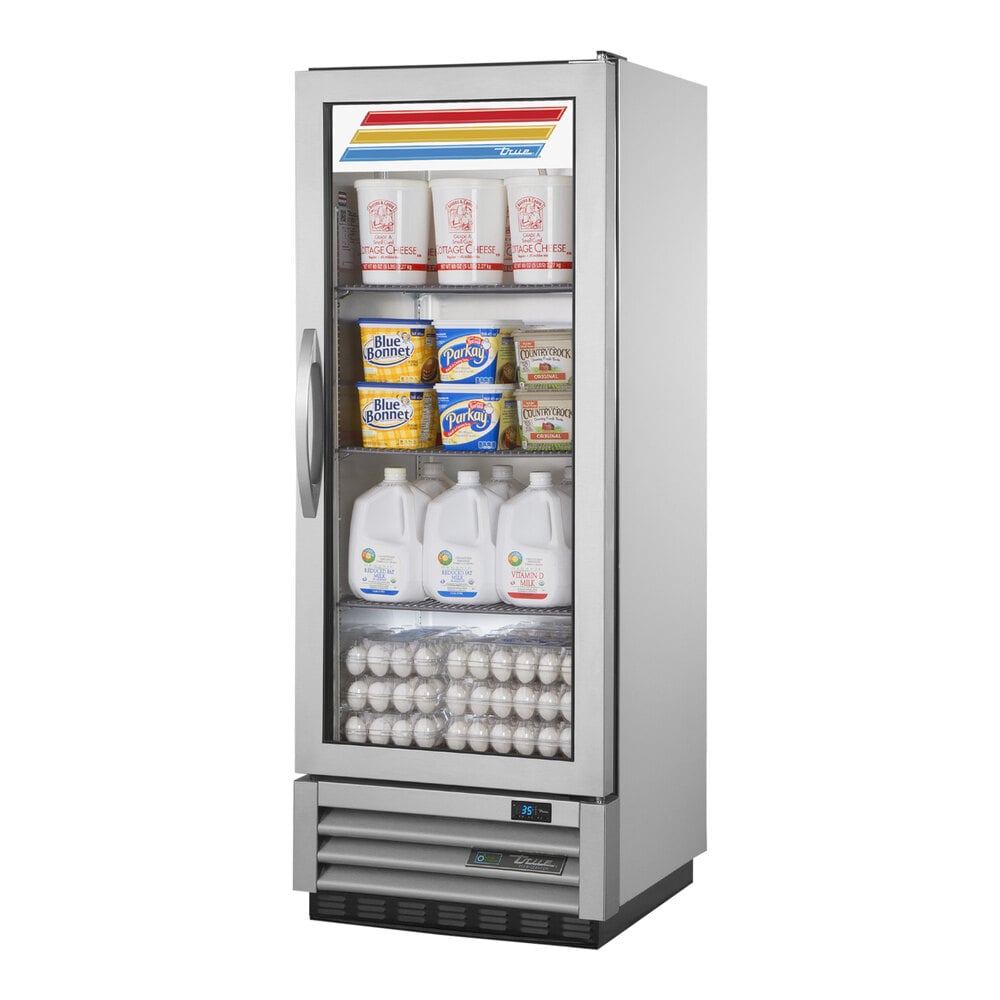 True T-12G-HC~FGD01 One Section Glass Door Reach-In Refrigerator