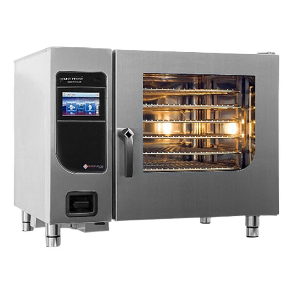 Henny Penny FlexFusion Platinum FPE 615 electric combi oven with Chef’sTouch screen, front angle view, door closed