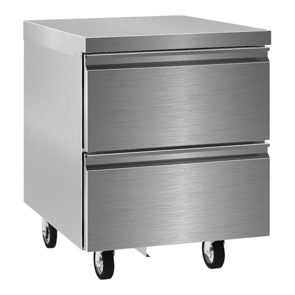 Delfield D4427NP 27 1/8" Flat Top Undercounter Refrigerator with 2 Drawers