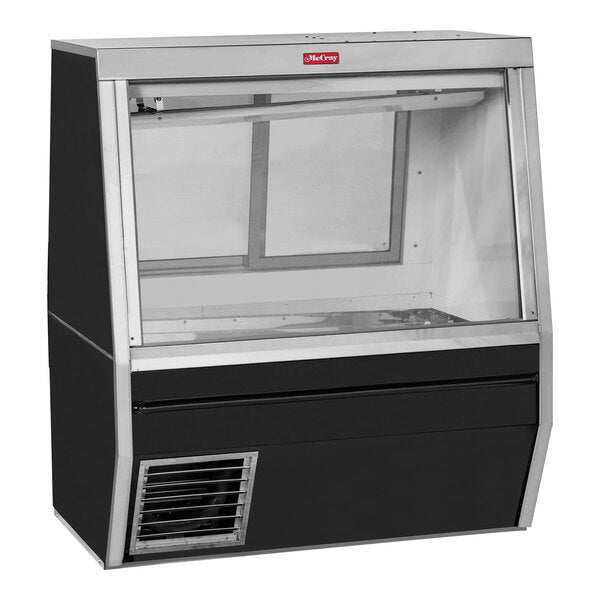 Howard McCray SC-CFS34N-10-BE-LED 34N Series 120" Black Double-Duty Refrigerated Fish and Poultry Case - 115V