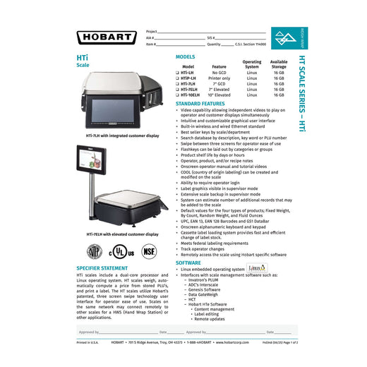 Spec Sheet