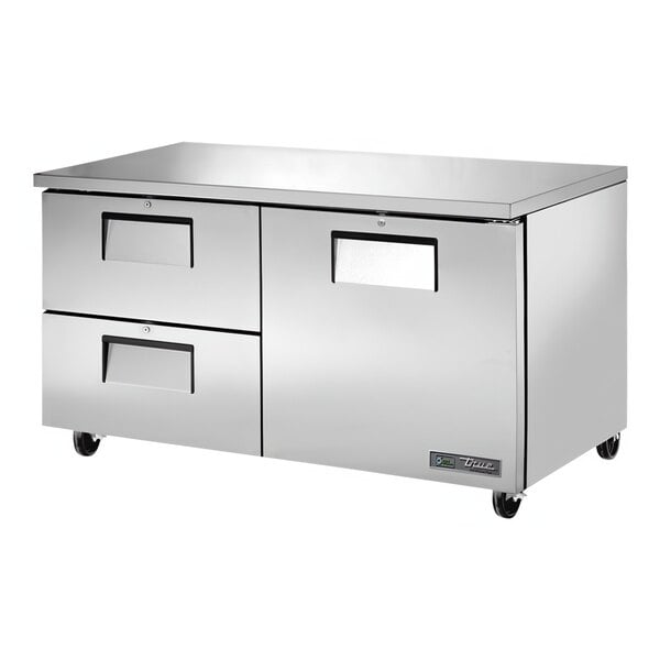 True TUC-60D-2-HC 60 3/8" Undercounter Refrigerator with One Door and Two Drawers