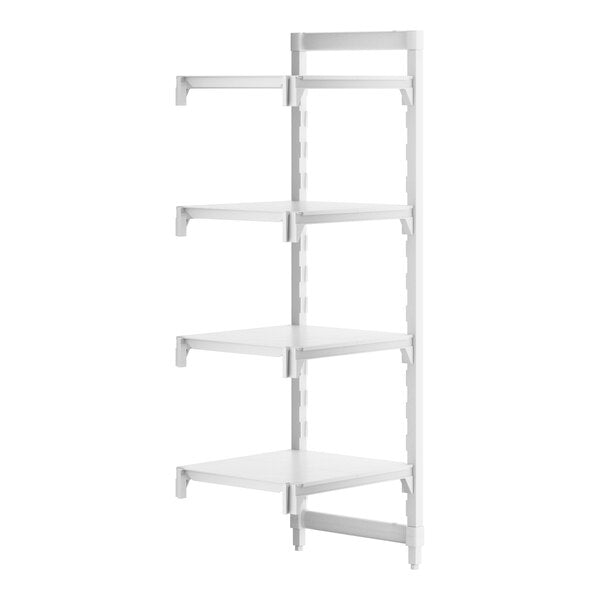 Cambro CPA212464S4480 Camshelving Premium Solid 4-Shelf Add-On Shelving Unit - 21" x 24" x 64"