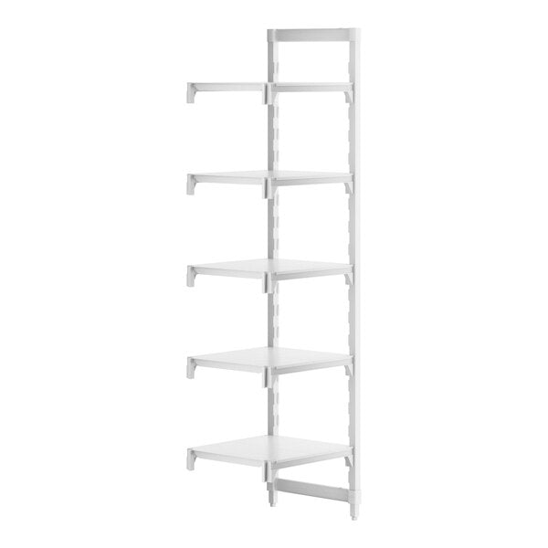 Cambro CPA212484S5PKG Camshelving Premium Solid 5-Shelf Add-On Shelving Unit - 21" x 24" x 84"