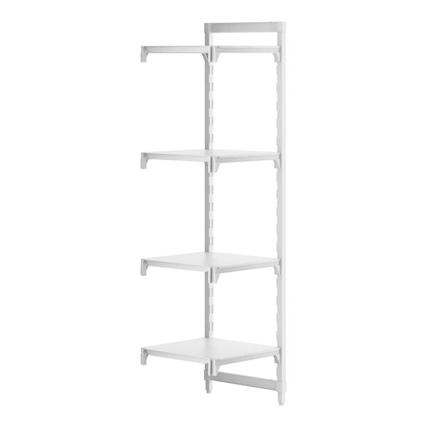 Cambro CPA242484S4PKG Camshelving Premium 4-Shelf Solid Add On Shelving Unit - 24" x 24" x 84"