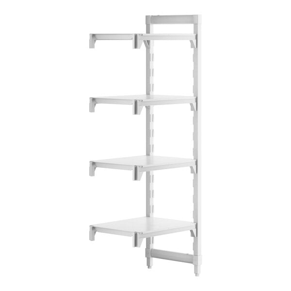 Cambro CPA182464S4480 Camshelving Premium Solid 4-Shelf Add-On Shelving Unit - 18" x 24" x 64"