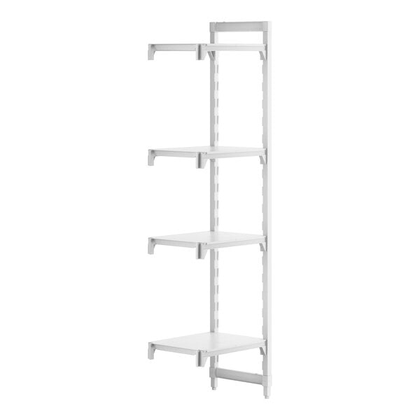 Cambro CPA182484S4PKG Camshelving Premium Solid 4-Shelf Add-On Shelving Unit - 18" x 24" x 84"