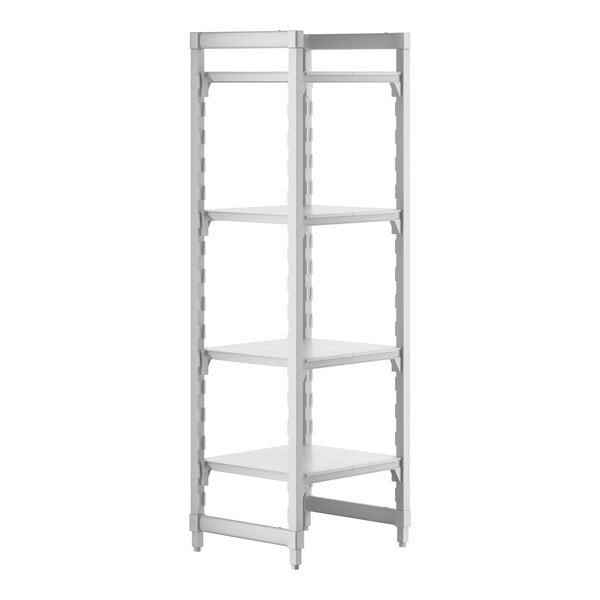 Cambro CPU212472S4480 Camshelving Premium 4-Shelf Solid Starter Shelving Unit - 21" x 24" x 72"