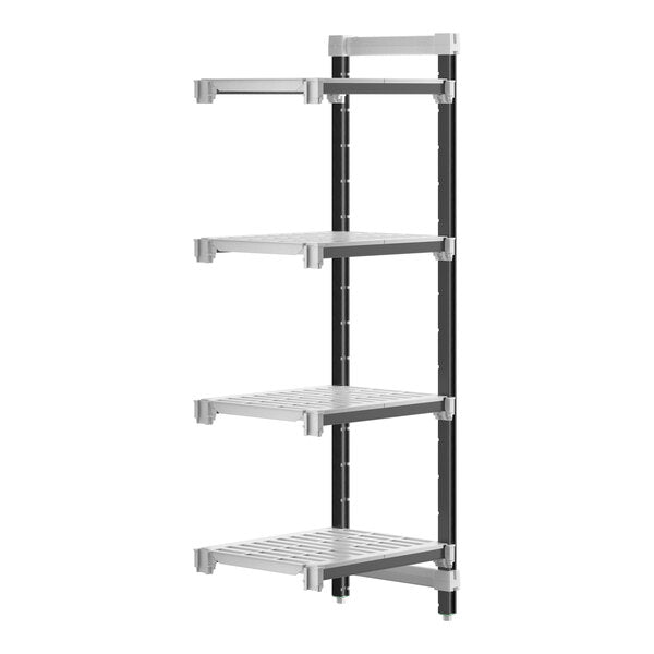 Cambro EXA182464V4480 Camshelving Elements 18x24 4-Tier Polymer Shelving Unit, Brushed Graphite, 800lb