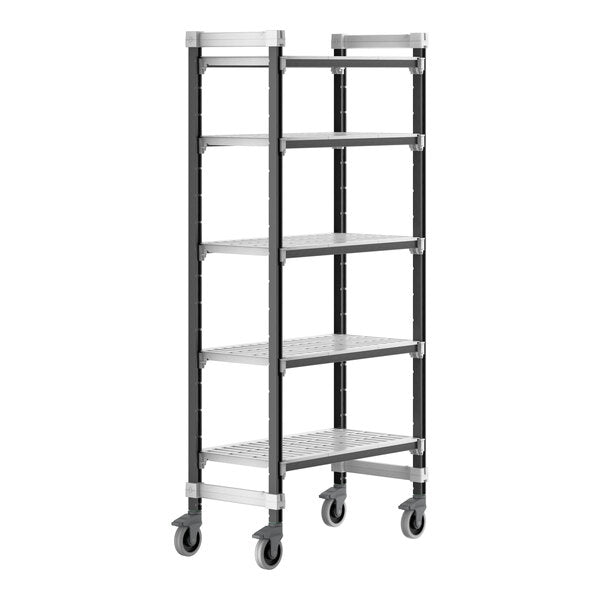 Cambro EXMU183678V5480 Camshelving Elements Vented 5-Shelf Mobile Shelving Unit - 18" x 36" x 78"