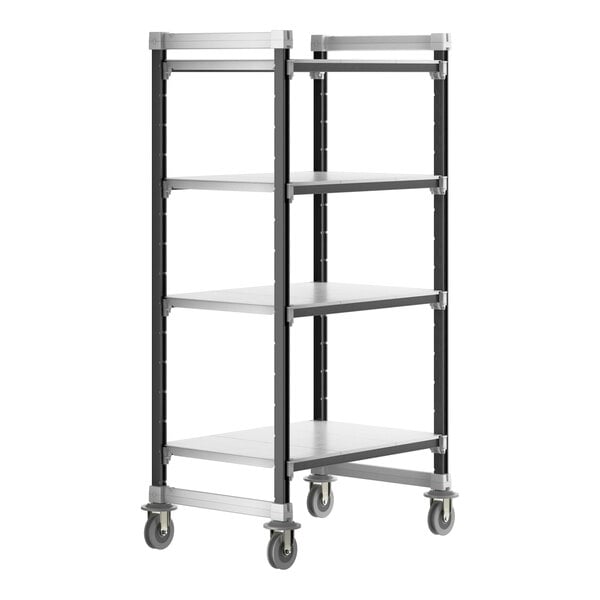 Cambro EXHD243670S4480 Camshelving Elements XTRA High Density Mobile Starter Unit, Solid 4-Shelf
