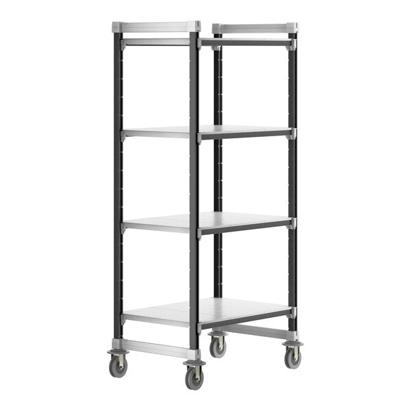 Cambro EXHD243678S4480 Camshelving Elements XTRA High Density Mobile Starter Unit, Solid 4-Shelf