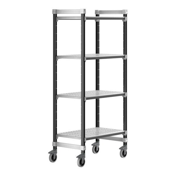Cambro EXMU213678V4480 Camshelving Elements 4-Shelf Vented Mobile Shelving Unit - 21" x 36" x 78"