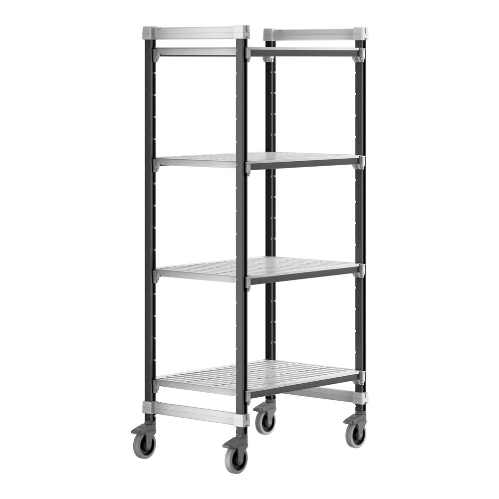 Cambro EXMU243678V4480 Camshelving Elements 4-Shelf Vented Mobile Shelving Unit - 24" x 36" x 78"