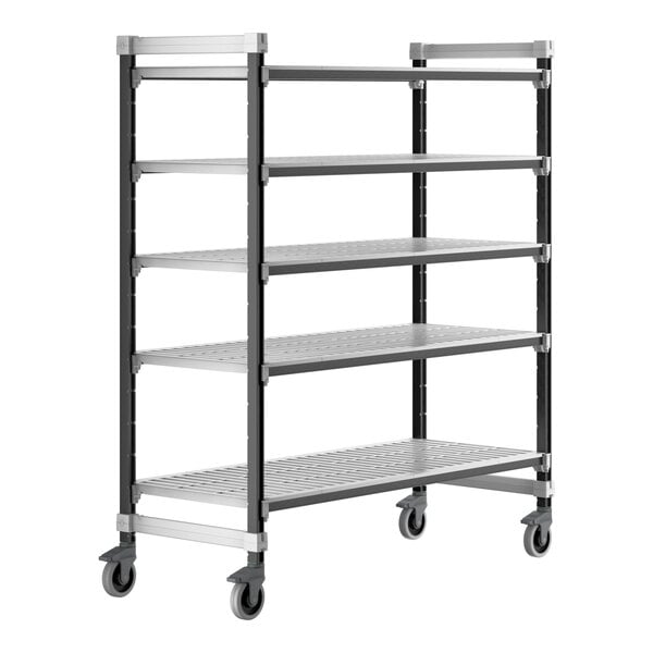 Cambro EXMU246070V5480 Camshelving Elements 5-Shelf Vented Mobile Shelving Unit - 24" x 60" x 70"