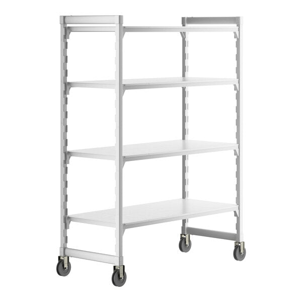 Cambro CPHU245475S4480 Camshelving Premium 4-Shelf Solid Mobile Starter Unit - 24" x 54" x 75"