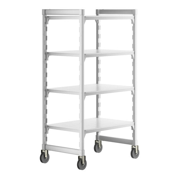 Cambro CPHU243667S4480 Camshelving Premium 4-Shelf Solid Mobile Starter Unit - 24" x 36" x 67"