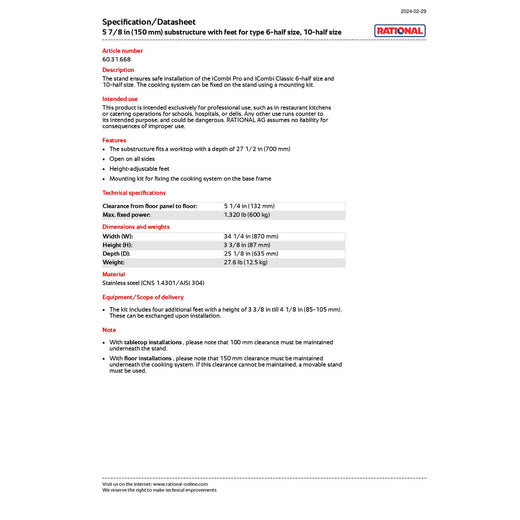 Spec Sheet