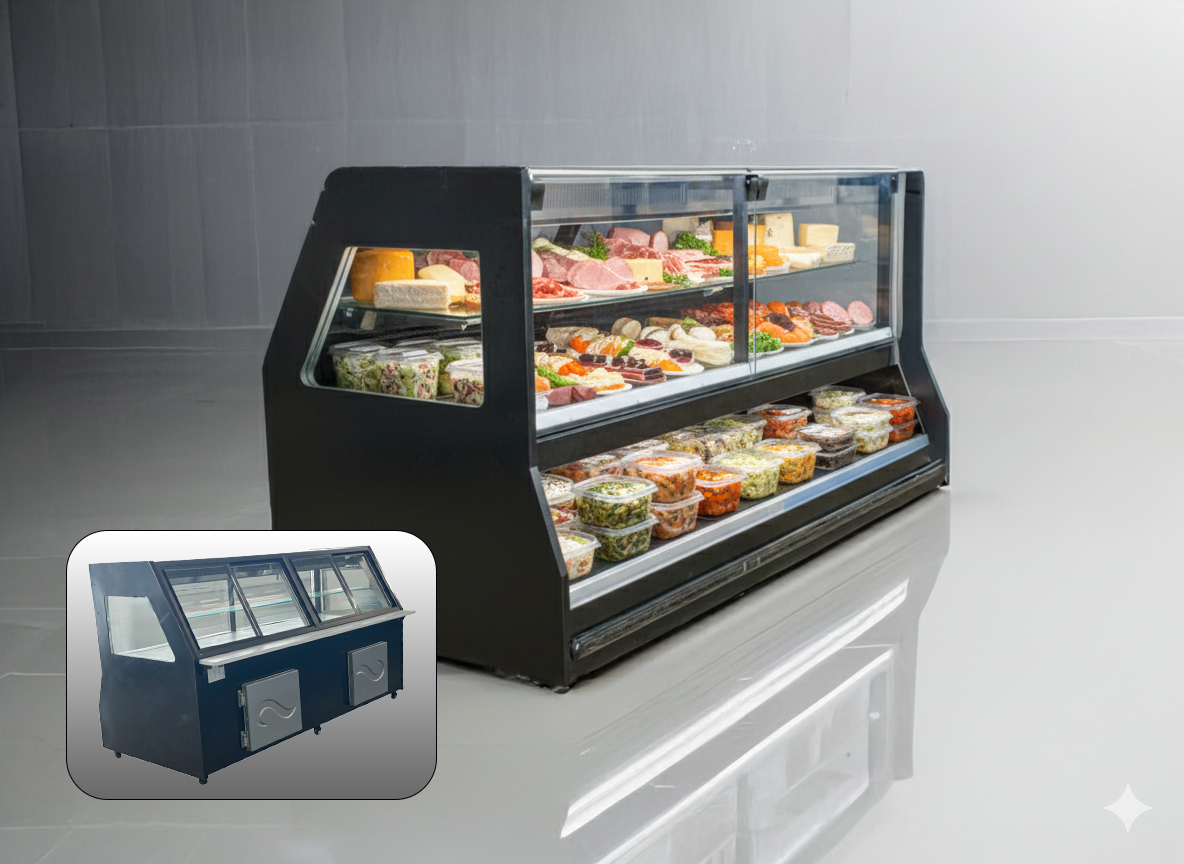 Tiger Series Gravity Coil Combination Deli Case, Remote, 12' 8" L