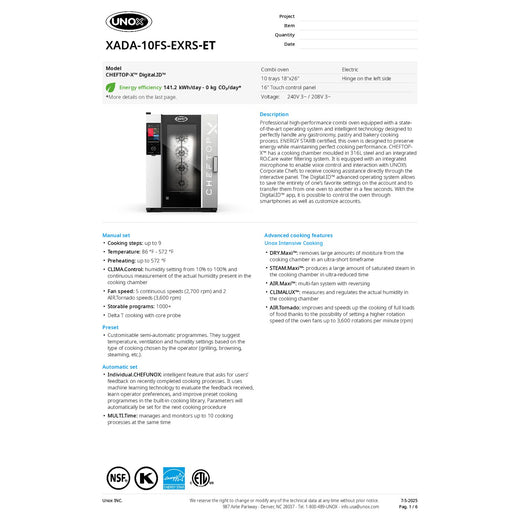 Spec Sheet