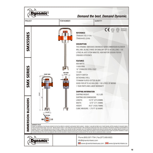 Spec Sheet