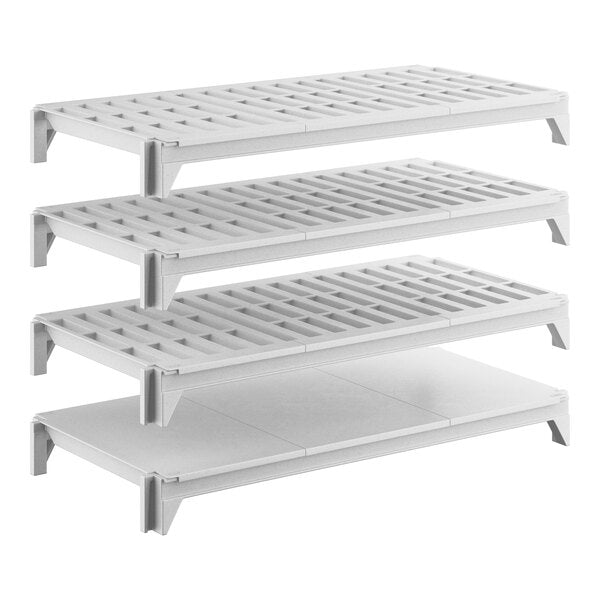 Cambro CPSK1836VS4480 Camshelving Premium Shelf Plate Kit with 1 Solid and 3 Vented Shelves - 18"W x 36"L