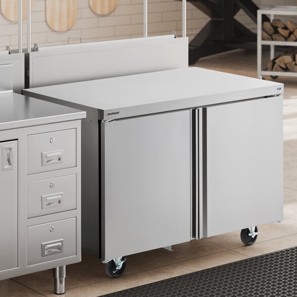 Delfield 4448NP 48 1/8" Flat Top Undercounter Refrigerator with 2 Doors