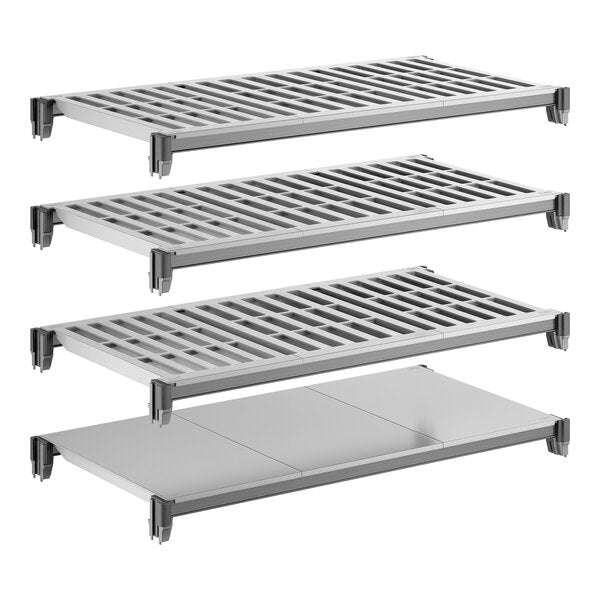 Cambro CBSK1836VS4580 Camshelving Basics Plus Shelf Plate Kit with (1) Solid and (3) Vented Shelves
