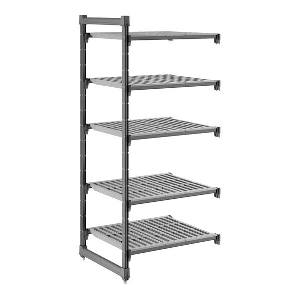 Cambro CBA243064V5580 Camshelving Basics Plus Vented 5-Shelf Add-On Unit - 24" x 30" x 64"