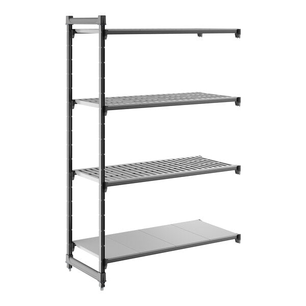 Cambro CBA214872VS4580 Camshelving Basics Plus Add On Unit w/ 3 Vented and 1 Solid Shelf - 21" x 48" x 72"