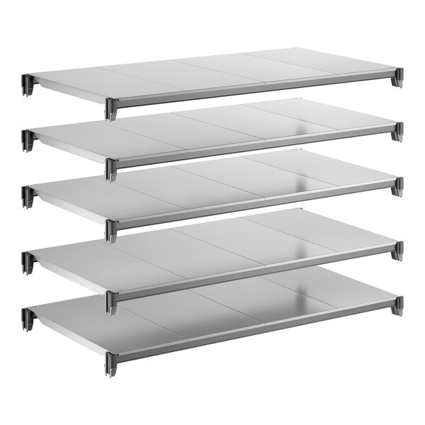 Cambro CBSK2448S5580 Camshelving Basics Plus Shelf Plate Kit with 5 Solid Shelves - 24"W x 48"L