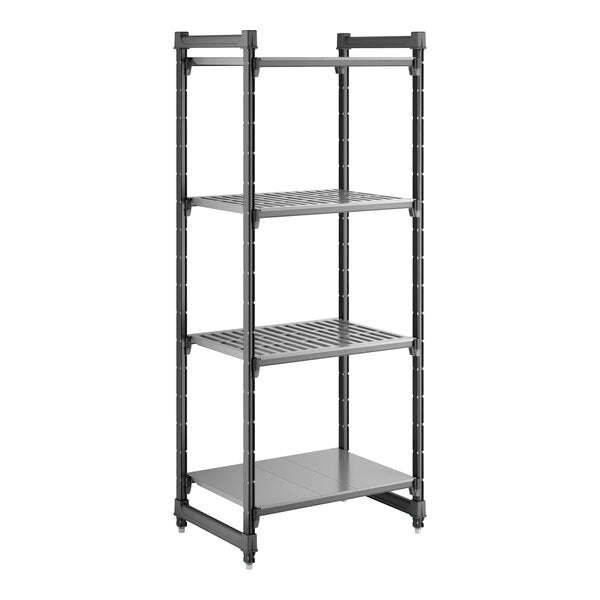 Cambro CBU213072VS4580 Camshelving Basics Plus Starter Unit w/ 3 Vented and 1 Solid Shelf - 21" x 30" x 72"