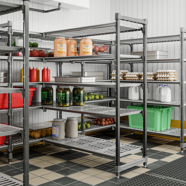 Cambro CBA214864V5580 Camshelving Basics Plus Vented 5-Shelf Add-On Unit - 21" x 48" x 64"