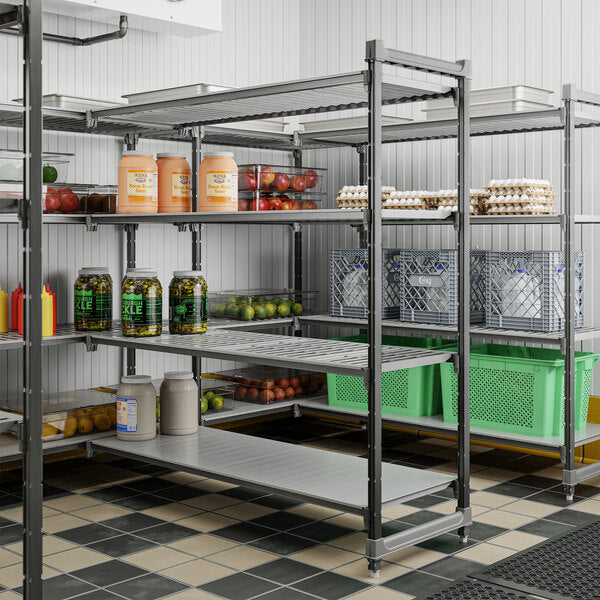 Cambro CBA216064VS4580 Camshelving Basics Plus Add-On Unit w/ 3 Vented and 1 Solid Shelf - 21" x 60" x 64"it