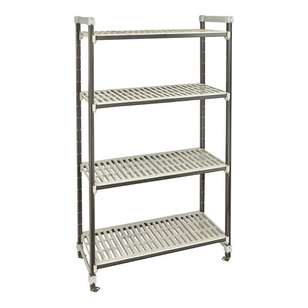 Cambro EST243681V4480 Camshelving Elements XTRA 24D x 36L x 81H 2400 lbs 4-Tier Track Shelving System