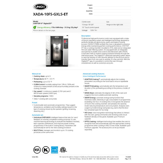 Spec Sheet