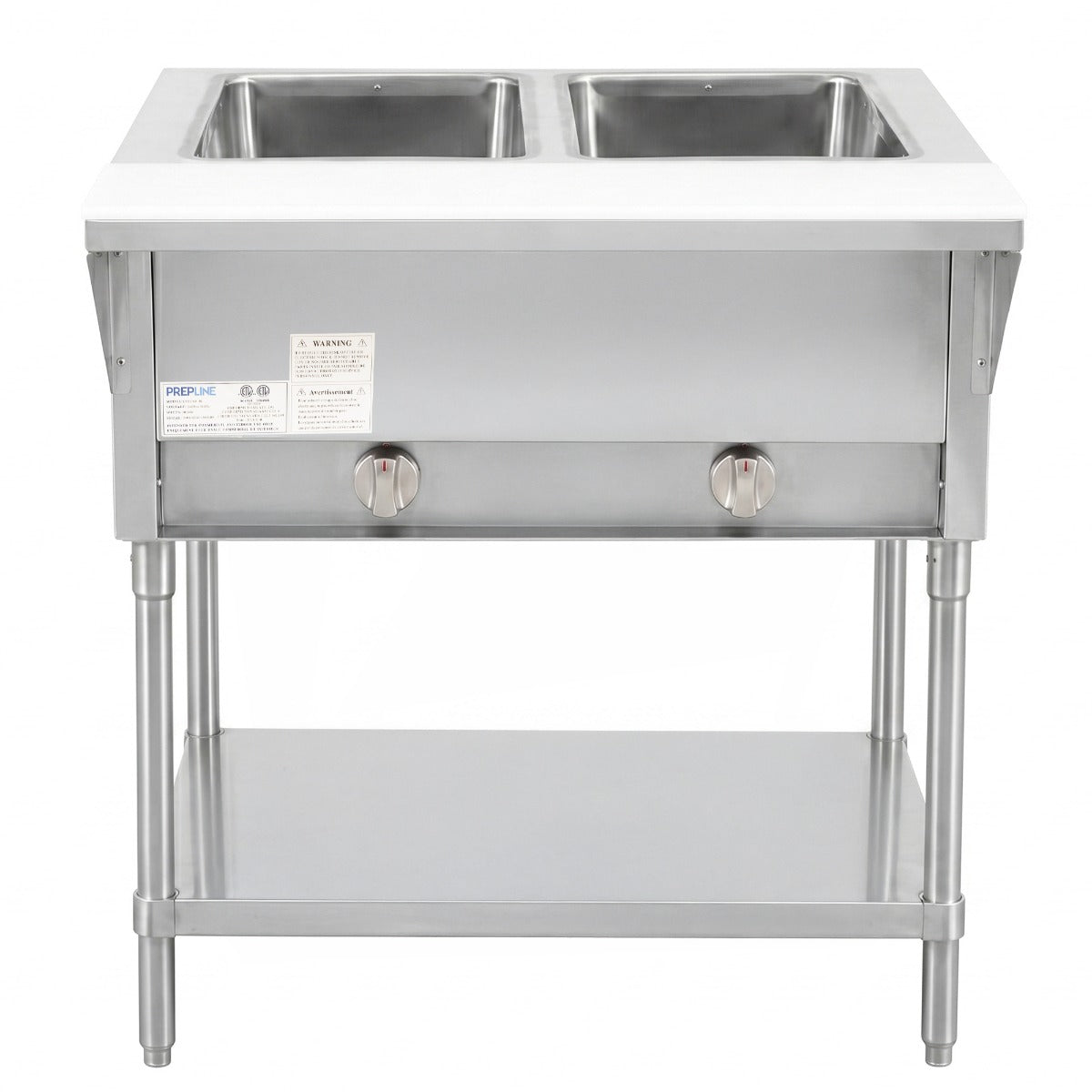 Prepline GST30-2O gas steam table, front view