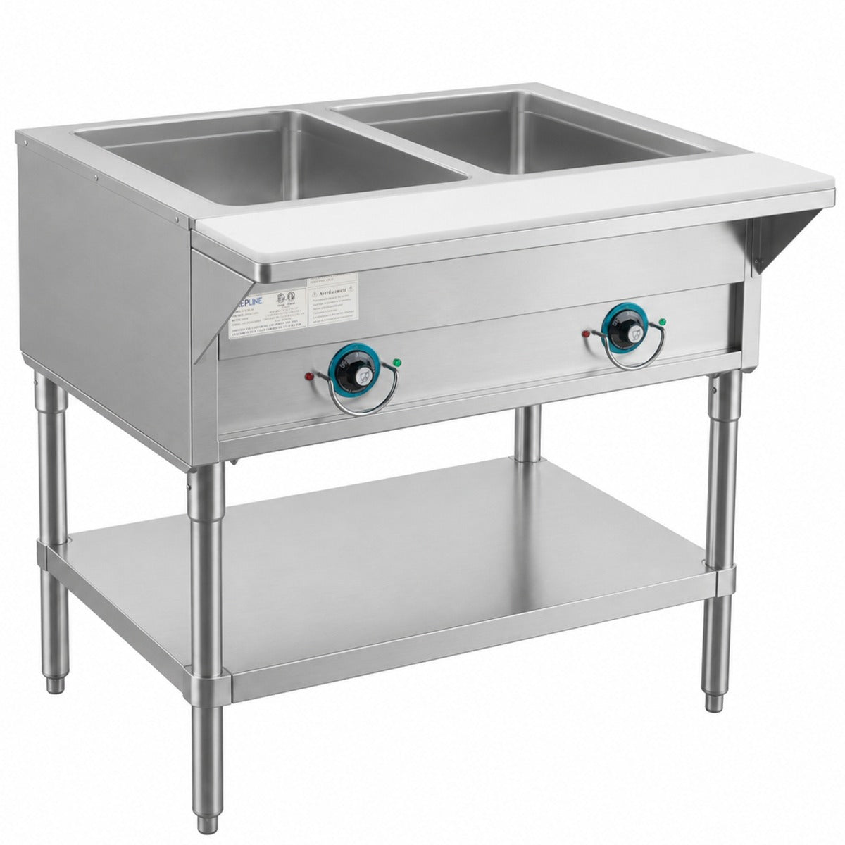 Prepline EST30-2O electric steam table, angled front view