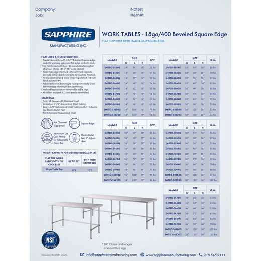 Spec Sheet
