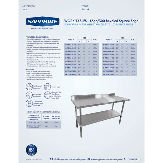 Spec Sheet