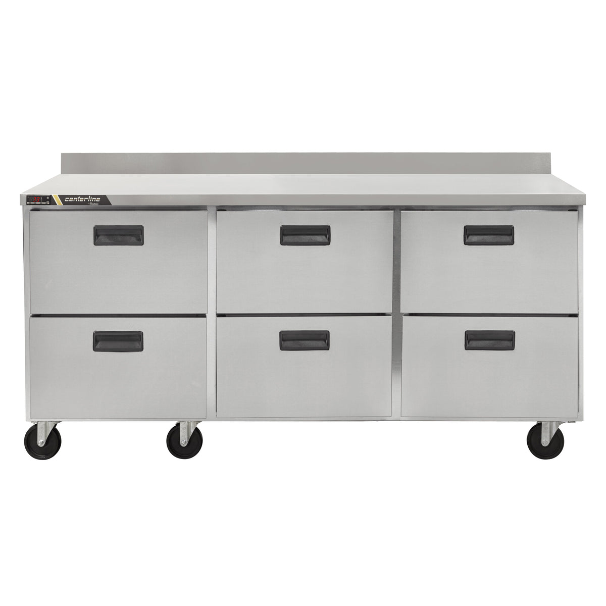 Traulsen CLUC-72R-DW-WT 72.19-Inch Worktop Refrigerator — 6 drawers