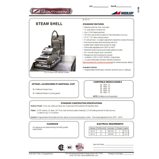 Spec Sheet