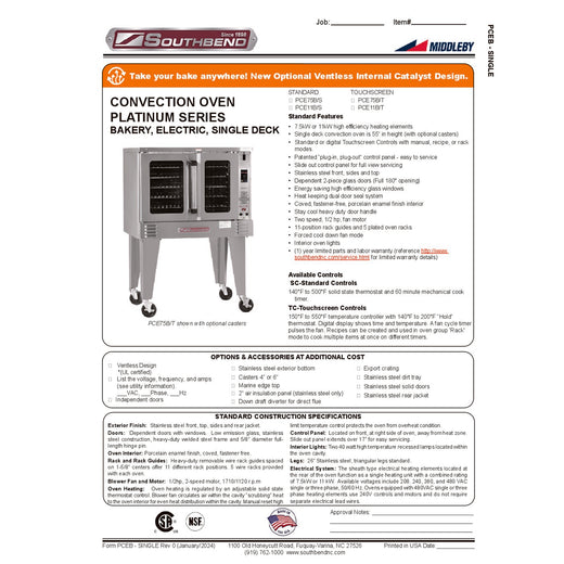 Product Family Spec Sheet