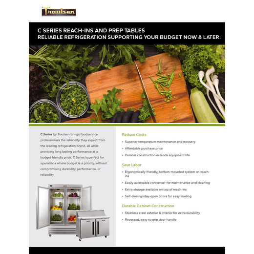 Traulsen C Series Reach-Ins & Prep Tables Brochure