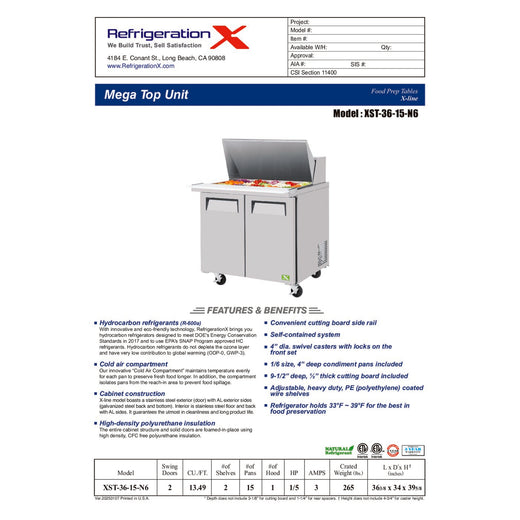XST-36-15-N6 Spec Sheet