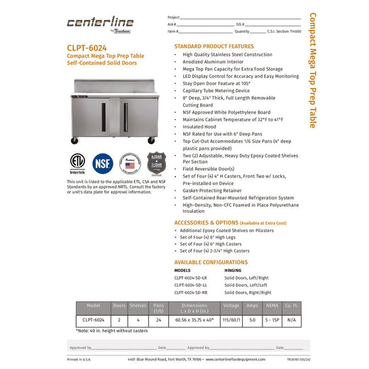 Spec Sheet