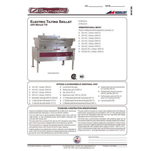 Spec Sheet